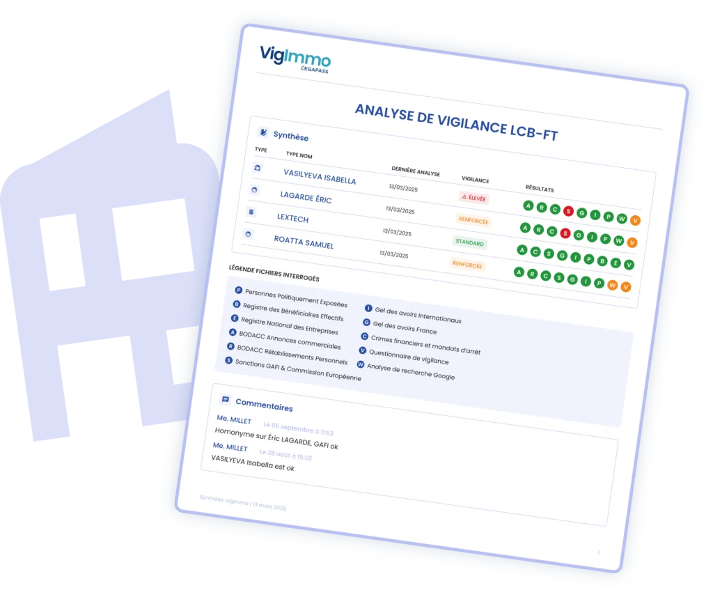 Vigilance pour les professionnels de l'immobilier