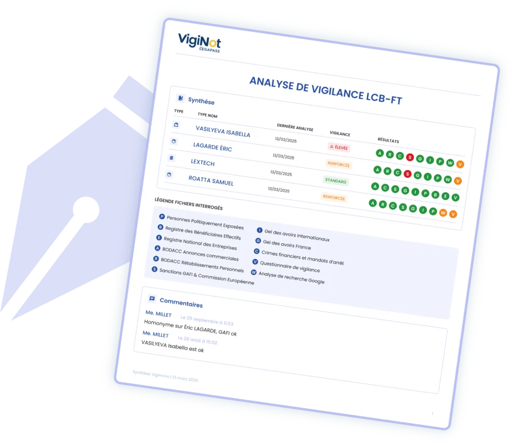 Vigilance LCB-FT pour les notaires